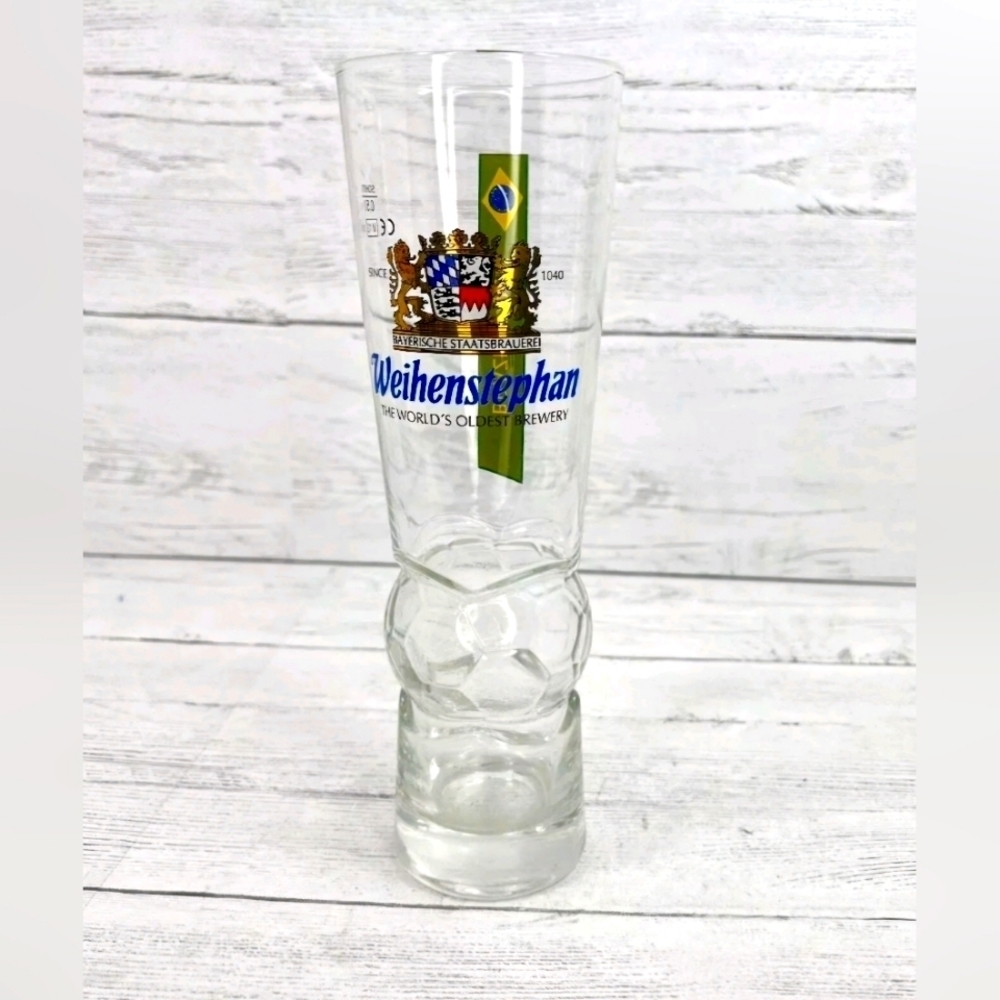 NWOT | Weihenstephan | Brazil 2014 World Cup Soccer/Football | 0.5 L Beer Glass